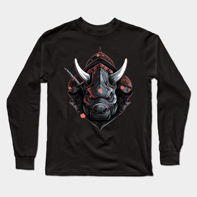 rhino Long Sleeve T-Shirt by fancy ghost